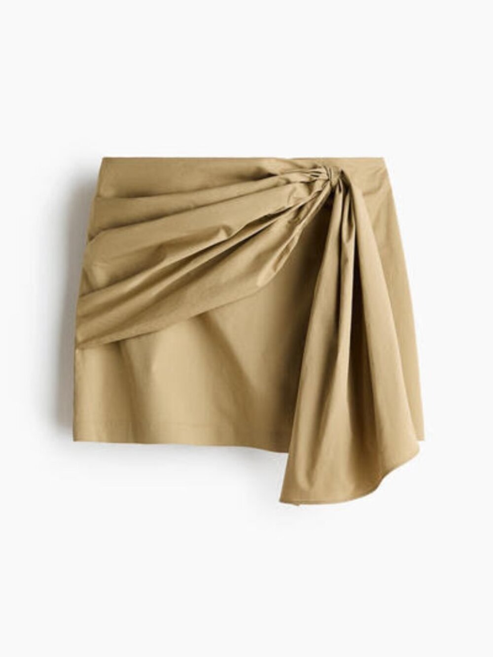 Beige Tie Detail Skirt